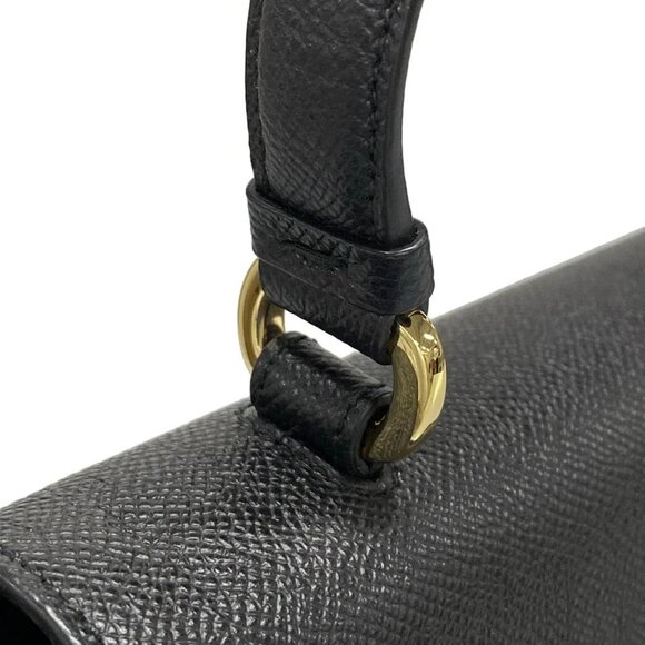 Auth Salvatore Ferragamo Vara 218375 Black Leather Handbag - Picture 9 of 16